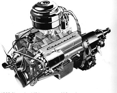 The 1955 265, shown in this photo from the 1955 shop manual, is the
