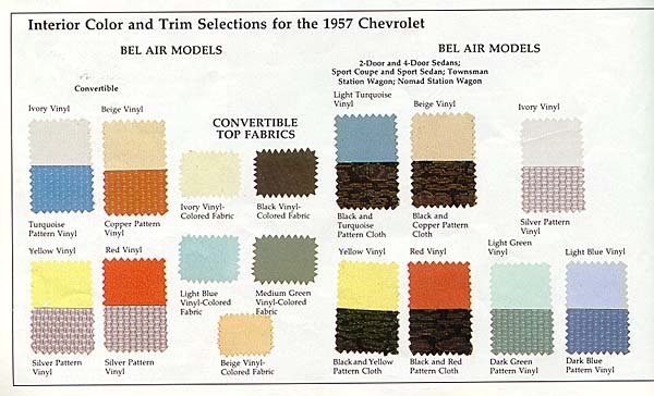 1957 Chevy Color Chart